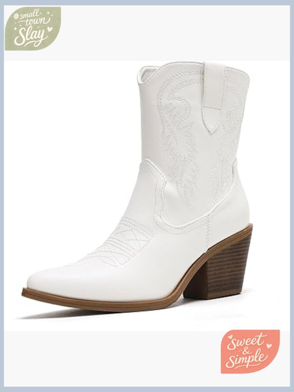 Western Ankle Boots Pointed Toe Embroidery Cowboy Booties
